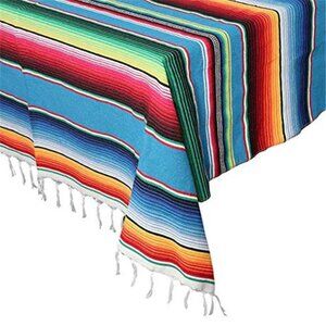 59 x 84 Inch Mexican Tablecloth Serape Blanket for Mexican Party Colorful Decor